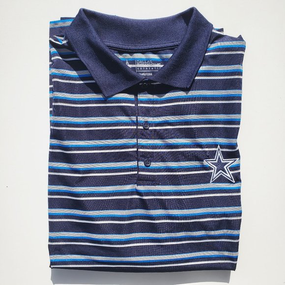 Dallas Cowboys Authentic Stripe Polo w/ Star Logo - Picture 1 of 5